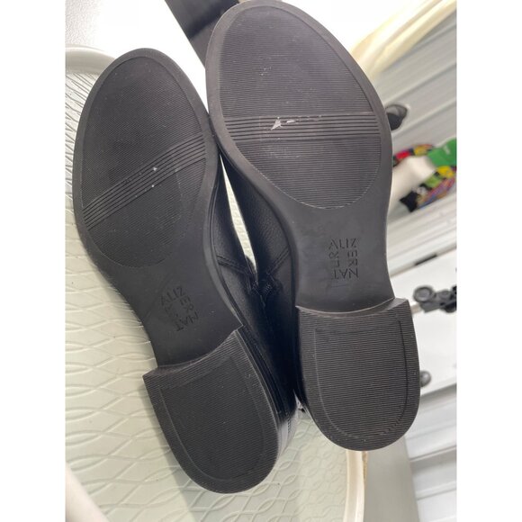 Naturalizer Jeana Riding Boots Size 6 Wide Calf Round Toe Black Leather Western - Picture 8 of 9